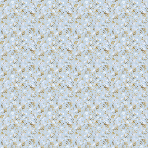 White Flowers on Powder Blue